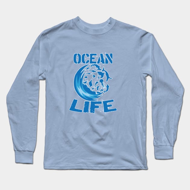 ocean's life Long Sleeve T-Shirt by focusLBdesigns